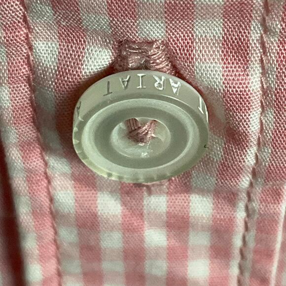 ARIAT Shirt Kirby Button Down Pink White Gingham XXL Western Cowgirl Equestrian - Picture 8 of 16
